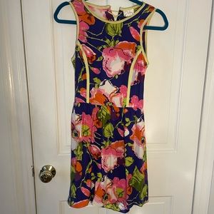 Parker Silk Floral Dress Size Small